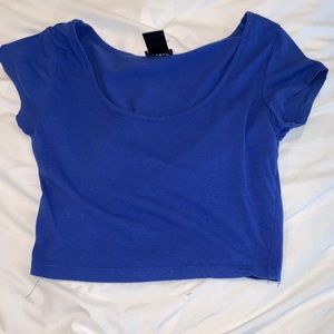 Blue crop top